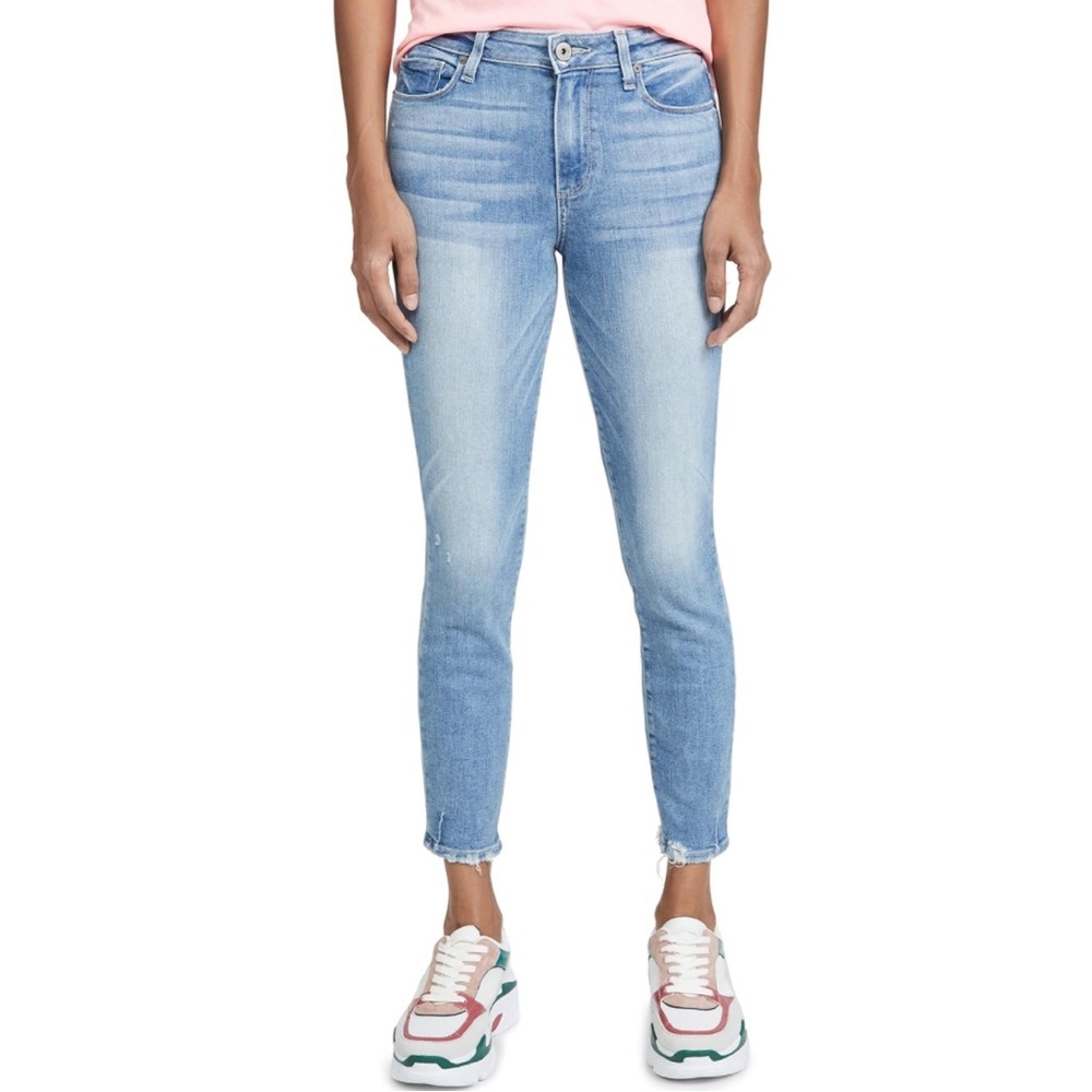 PAIGE Women's Hoxton Crop Ultra Skinny Fit Raw Hem Jean Size 25